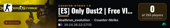 [ES] Only Dust2 | Free VIP | FastDL live status badge