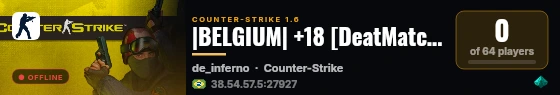 |BELGIUM| +18 [DeatMatch] Inferno live status badge