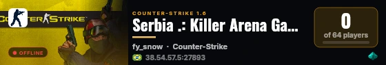 Serbia .: Killer Arena Gaming Server :. live status badge