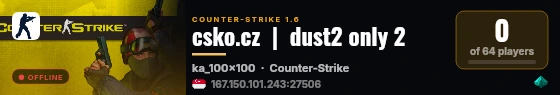 csko.cz  |  dust2 only 2 live status badge