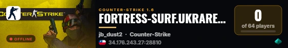 FORTRESS-SURF.UKRARENA.UA [СМЕРТЕЛЬНИЙ БІЙ] [БЕЗКОШТОВНИЙ VIP] live status badge