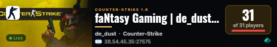 BG [Team Bulgaria] DD2 Public [CS 1.6 SERVER] live status badge