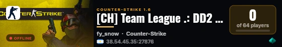 [CH] Team League .: DD2 Public Espanish CS 1.6 Server :. live status badge