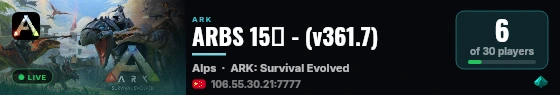 ARBS 15倍 - (v361.7) live status badge