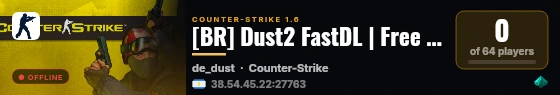 [BR] Dust2 FastDL | Free VIP live status badge