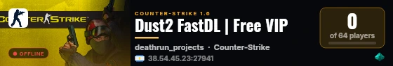 Dust2 FastDL | Free VIP live status badge