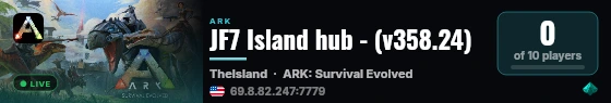 JF7 Island hub - (v358.24) live status badge