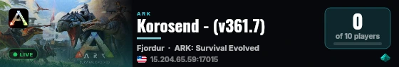 Korosend - (v361.7) live status badge