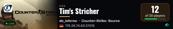 Tim's Stricher live status badge