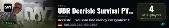 UDR Deerisle Survival PVE [GER|DE|ENG] live status badge