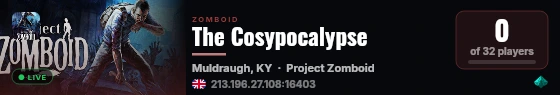 The Cosypocalypse live status badge