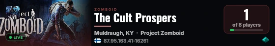 The Cult Prospers live status badge