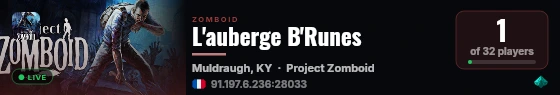 L'auberge B'Runes live status badge
