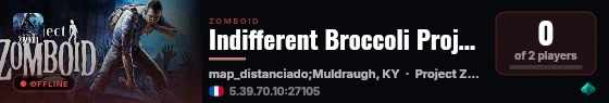 Indifferent Broccoli Project Zomboid Server live status badge