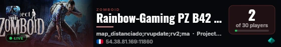 Rainbow-Gaming PZ B42 Server live status badge