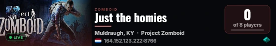 Just the homies live status badge