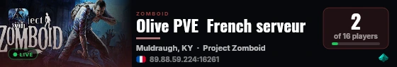 Olive PVE  French serveur live status badge