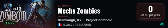 Mechs Zombies live status badge