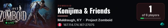 Konijima & Friends live status badge