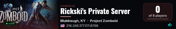 Rickski's Private Server live status badge