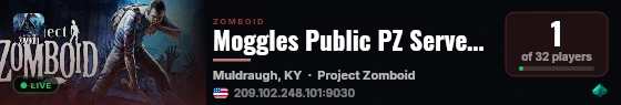Moggles Public PZ Server (Come Join Us!) live status badge