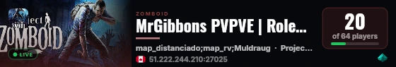 MrGibbons PVPVE | Roleplay Community Server | Streamer & Youtub live status badge