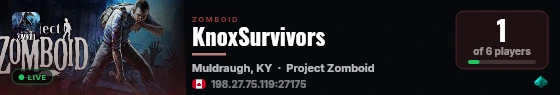 KnoxSurvivors live status badge
