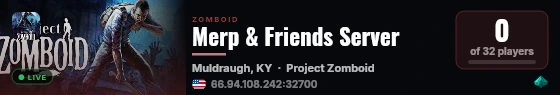 Merp & Friends Server live status badge