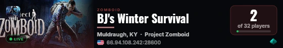BJ's Winter Survival live status badge