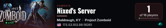 Nixed's Server live status badge