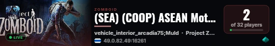 (SEA) (COOP) ASEAN Motor Club | PZ Modded B42 live status badge
