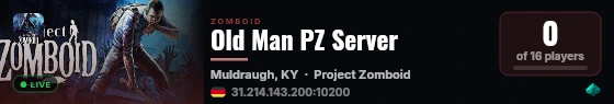 Old Man PZ Server live status badge