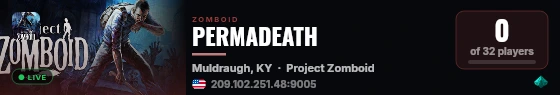 PERMADEATH live status badge