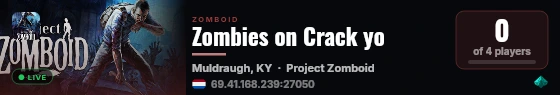 Zombies on Crack yo live status badge