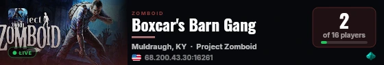 Boxcar's Barn Gang live status badge