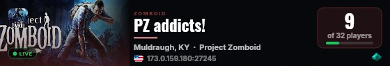 PZ addicts! live status badge
