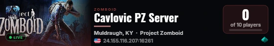Cavlovic PZ Server live status badge