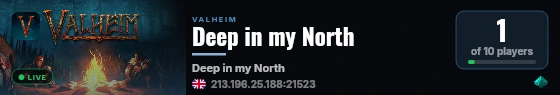Deep in my North live status badge