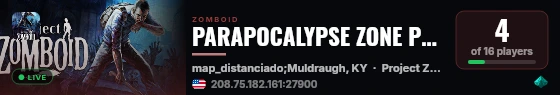 PARAPOCALYPSE ZONE PVE MADWORLD live status badge
