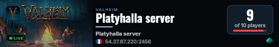 Platyhalla server live status badge