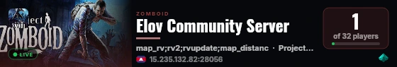 Elov Community Server live status badge