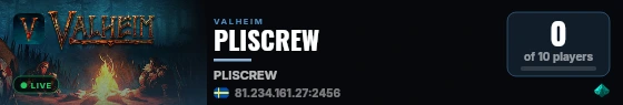 PLISCREW live status badge