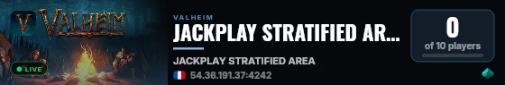JACKPLAY STRATIFIED AREA live status badge