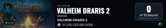 VALHEIM DRARIS 2 live status badge