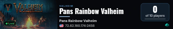 Pans Rainbow Valheim live status badge