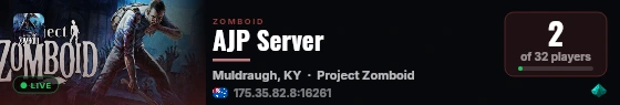 AJP Server live status badge