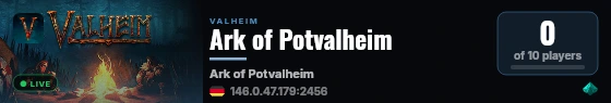 Ark of Potvalheim live status badge