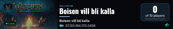 Boisen vill bli kalla live status badge