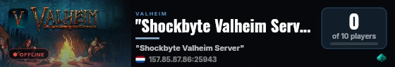"Shockbyte Valheim Server" live status badge