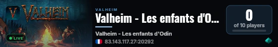 Valheim - Les enfants d'Odin live status badge